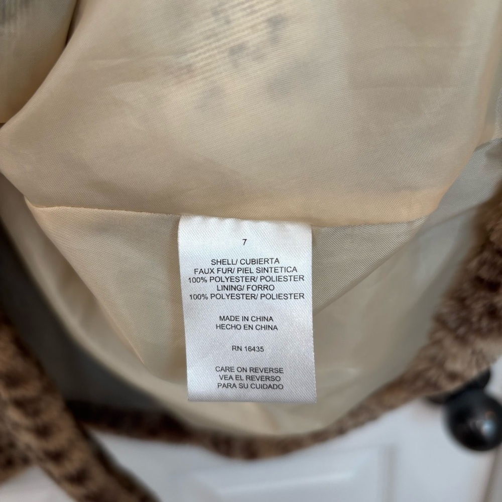 Leopard Faux Fur Dress Coat | Tahari Girls 7 - Picture 7 of 11